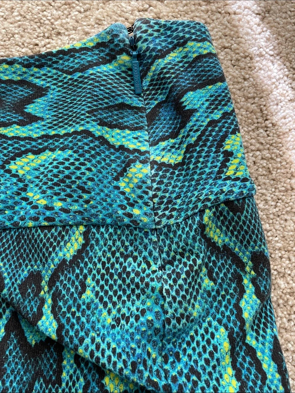 Vintage Roberto Cavalli Green Snake Skin Skirt